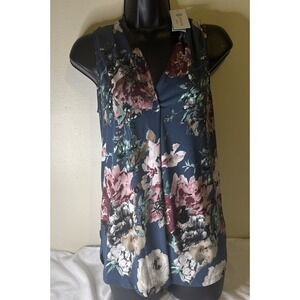 NEW Stitch‎ Fix Beacon Women's Shirt Top S Blouse Floral Alicia Pleat Knit A3-22